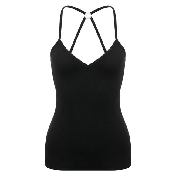 NWT GUCCI RIBBED TOP BLACK LOGO SZ S 100% Authentic - Picture 1 of 6